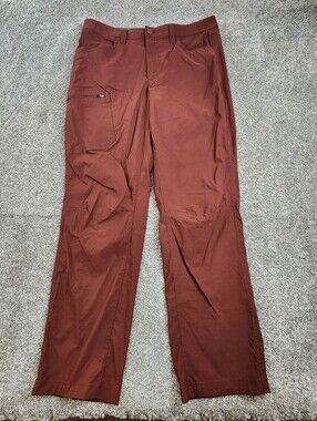 Eddie Bauer Pants Mens 34x32 Red Nylon Cargo Hiking Travel